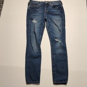 True Religion Women's Blue Jean Denim Size 27 Super Skinny